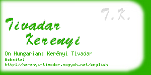 tivadar kerenyi business card
