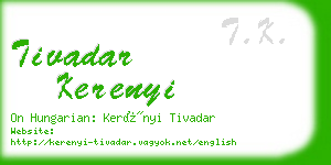 tivadar kerenyi business card